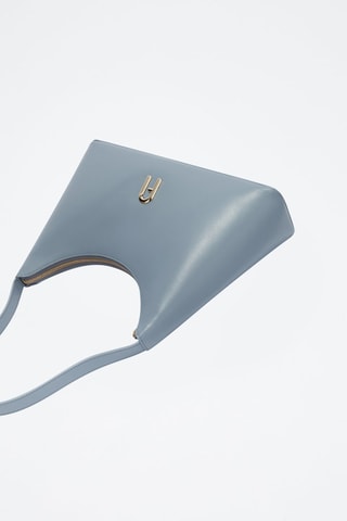 Sac porté épaule en cuir Diamante S - Bleu