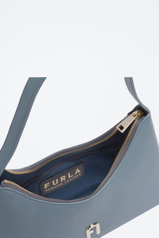 Sac porté épaule en cuir Diamante S - Bleu