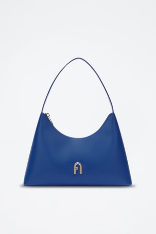 Sac porté épaule en cuir Furla Diamante - Bleu