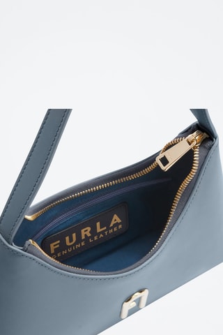 Sac porté épaule en cuir Diamante Mini - Bleu