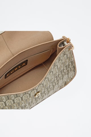 Sac porté épaule en cuir et fourrure de mouton Furla Flow - Blanc