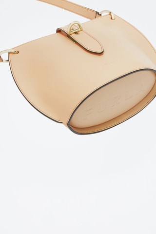 Sac bandoulière en cuir Unica Mini - Beige