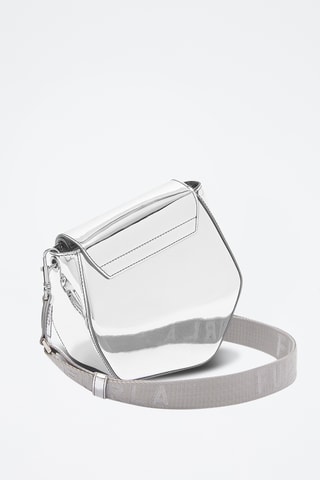 Sac bandoulière verni Metropolis Prisma - Argenté