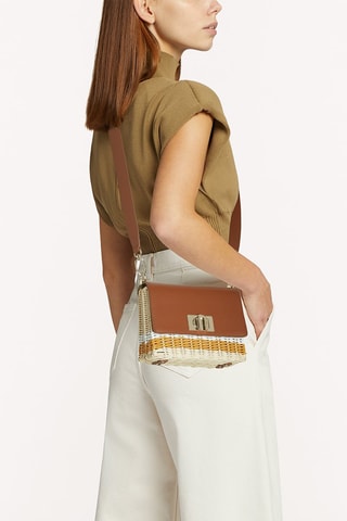 Sac bandoulière en cuir de veau 1927 Mini - Marron et beige