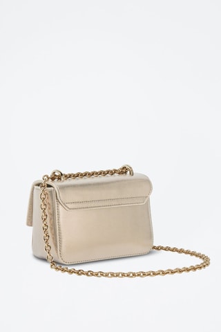 Sac bandoulière en cuir de veau Metropolis - Doré