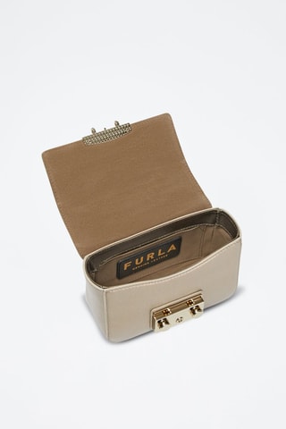 Sac bandoulière en cuir de veau Metropolis - Doré