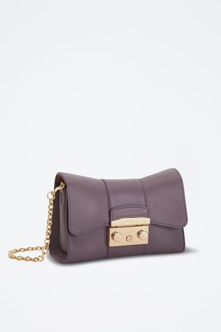 Sac bandoulière en cuir de veau Metropolis - Violet