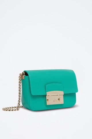 Sac bandoulière en cuir de veau Metropolis Mini - Vert