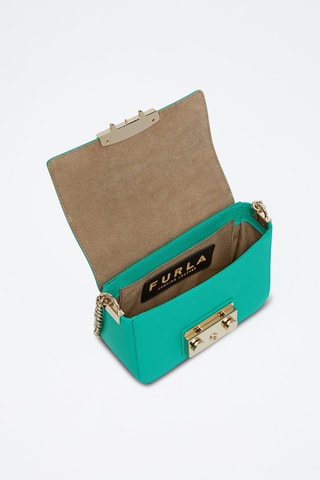 Sac bandoulière en cuir de veau Metropolis Mini - Vert