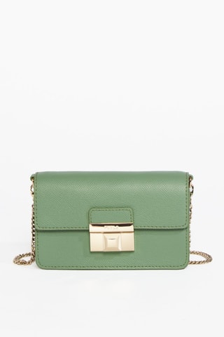 Sac bandoulière en cuir de veau Venere - Vert d’eau