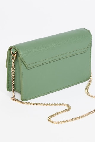 Sac bandoulière en cuir de veau Venere - Vert d’eau