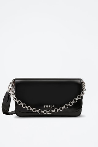 Sac bandoulière en cuir de veau Splendida Mini - Noir