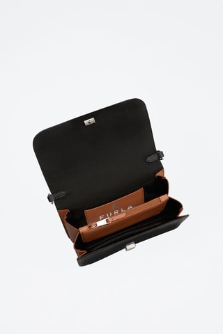 Sac bandoulière en cuir de veau Splendida Mini - Noir