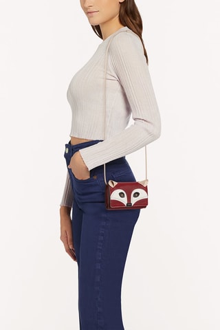 Sac bandoulière en cuir Allegra Fox - Bordeaux