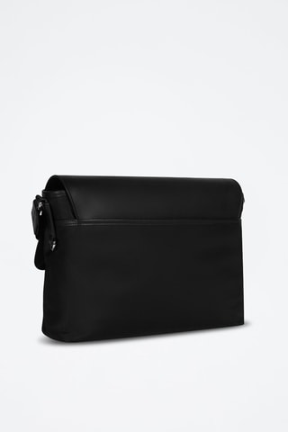 Sac bandoulière en cuir Technical - Noir