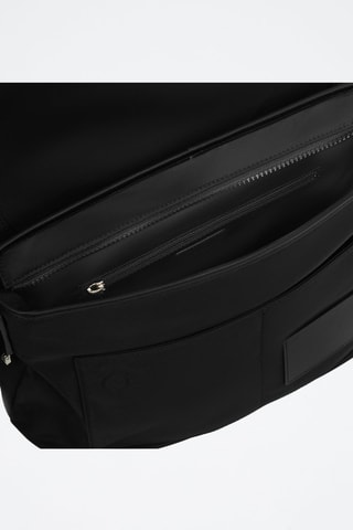 Sac bandoulière en cuir Technical - Noir