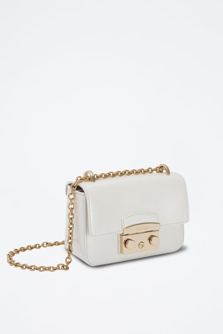 Sac bandoulière en cuir de veau Metropolis - Blanc