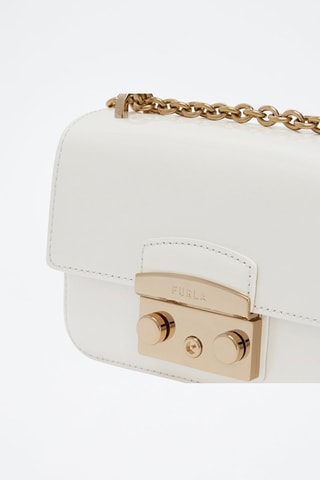 Sac bandoulière en cuir de veau Metropolis - Blanc