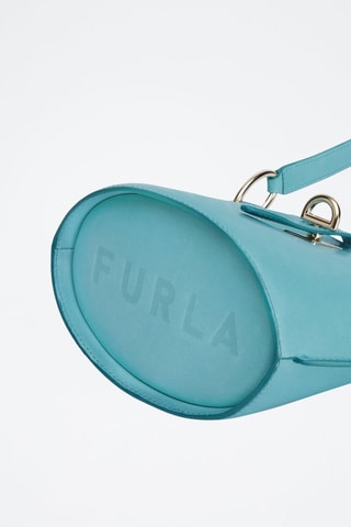 Sac bandoulière en cuir de veau Unica - Bleu canard