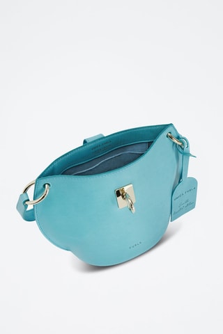 Sac bandoulière en cuir de veau Unica - Bleu canard