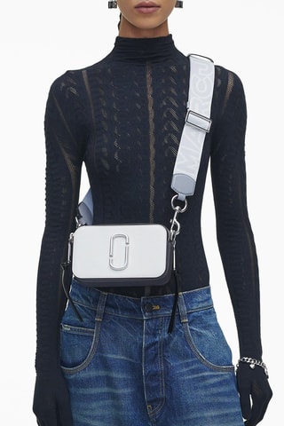 Sac bandoulière en cuir The Snapshot - Blanc et noir