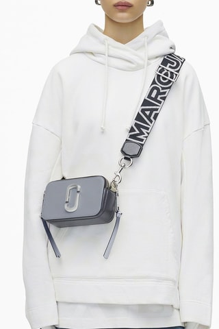 Sac bandoulière en cuir The Snapshot - Gris et argenté