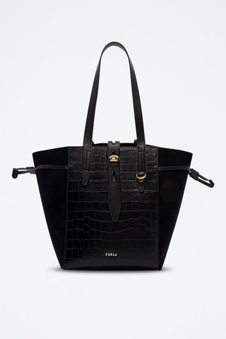 Cabas en cuir Net M - Noir