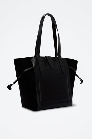 Cabas en cuir Net M - Noir