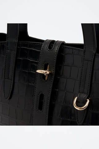 Cabas en cuir Net M - Noir