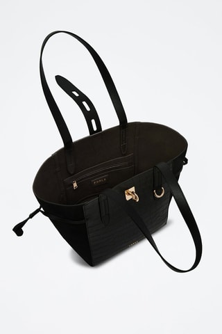 Cabas en cuir Net M - Noir