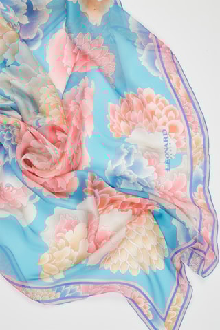 Carré en soie Jungle - Ciel et rose