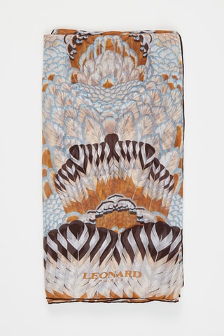 Echarpe en soie Mantila - Beige et marron clair