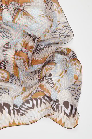 Echarpe en soie Mantila - Beige et marron clair