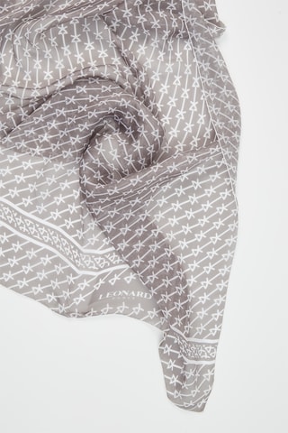 Echarpe en soie Micky - Gris foncé et blanc