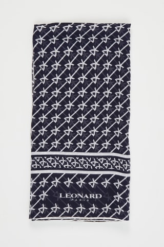 Echarpe en soie Micky - Bleu marine et blanc