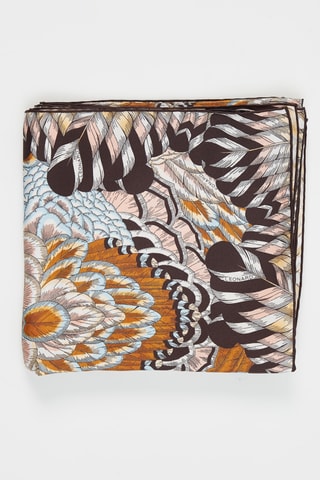 Carré en soie Mantila - Beige et marron