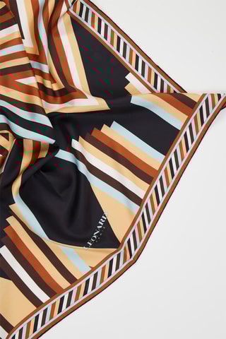 Carré en soie Mexico - Beige et bleu clair