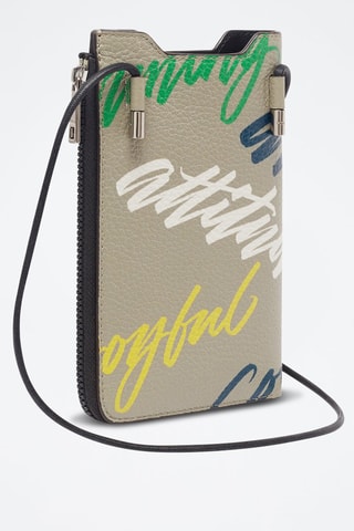 Etui pour téléphone en cuir Cosmo - Gris clair