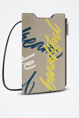 Etui pour téléphone en cuir Cosmo - Gris clair