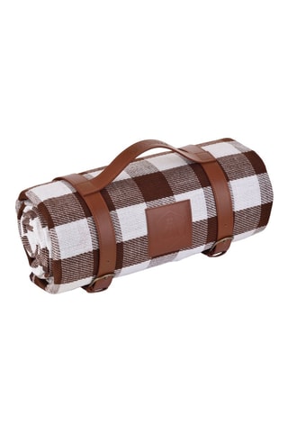 Toalha de piquenique - Cru e castanho - 150 x 200 cm