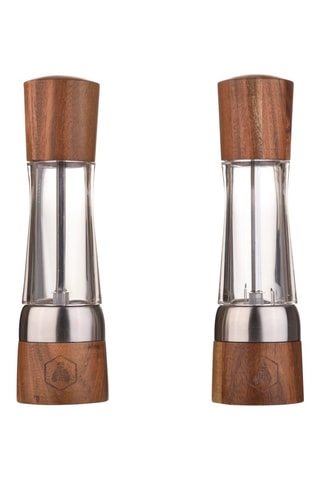 2 moinhos de pimenta e sal em madeira de acácia