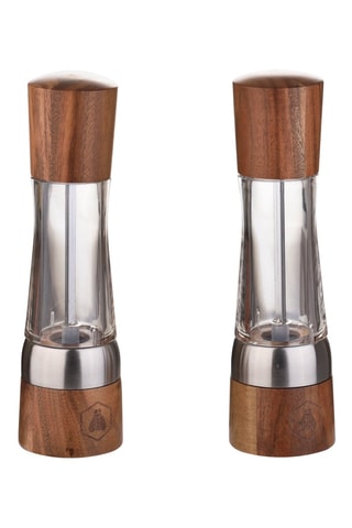 2 moinhos de pimenta e sal em madeira de acácia