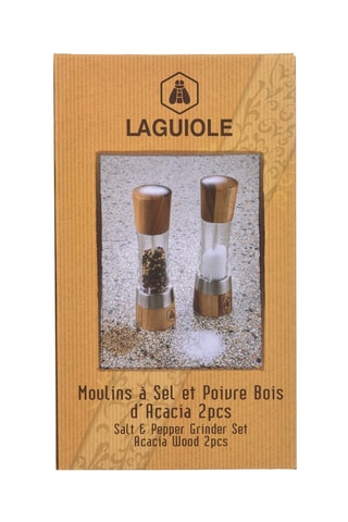 2 moinhos de pimenta e sal em madeira de acácia