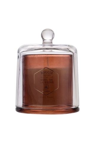 Vela perfumada em redoma 
Mel e almíscar branco