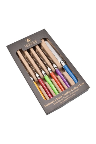 6 facas de carne em aço inoxidável - 23 cm