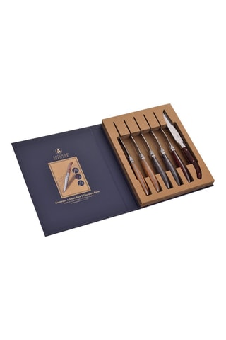 6 facas para carne em madeira de Pakka