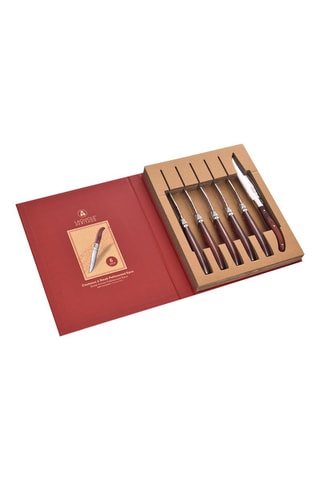 Coffret Heritage - 6 facas para bife de madeira de nogueira e aço inoxidável