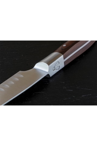 3 facas em aço inoxidável e madeira de pakka -