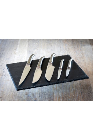 5 facas em aço inoxidável e faia