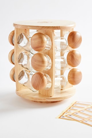 Suporte para condimentos em hévea 12 peças